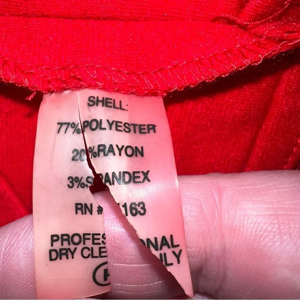 Calvin Klein red sleeveless sheath tiered zip back soft stretchy dress - Picture 11 of 11